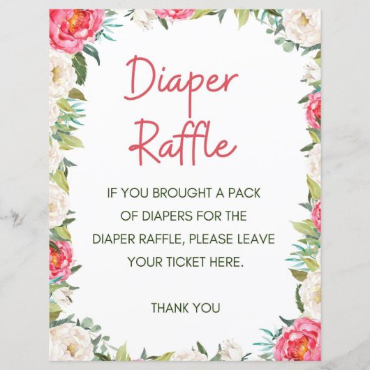 赤ちゃんシャワーゲームピンクとアイボリー花模様 (正面)