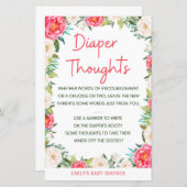 赤ちゃんシャワーゲームピンクとアイボリー花模様 (正面/裏面)