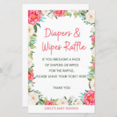 赤ちゃんシャワーゲームピンクとアイボリー花模様 (正面/裏面)