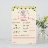 赤ちゃんシャワーゲームピンクとグレーの象カード (スタンド正面)