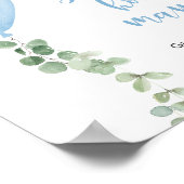 赤ちゃんシャワーゲームブルー風船の数を推測 ポスター (角)