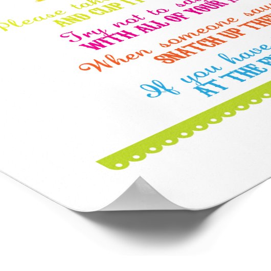 赤ちゃんシャワーゲームポスターフェスタと言わない ポスター (角)