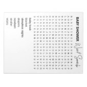 赤ちゃんシャワーゲームワード検索 ノートパッド (正面)