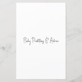 赤ちゃんシャワーゲーム予測とアドバイス模倣者 (裏面)