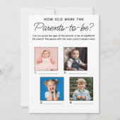 赤ちゃんシャワーゲーム何歳になる親のカード 招待状 (正面)