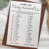 赤ちゃんシャワーゲーム名Baby Animals Card 招待状