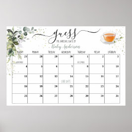 赤ちゃんシャワーゲーム推定期日カレンダーポスター ポスター