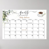 赤ちゃんシャワーゲーム推定期日カレンダーポスター ポスター (正面)