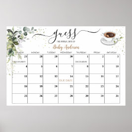 赤ちゃんシャワーゲーム推定期日カレンダーポスター ポスター