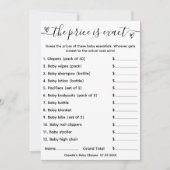 赤ちゃんシャワーゲーム推測の価格は正確なカード 招待状 (正面)