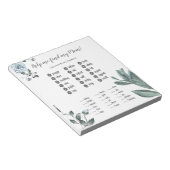 赤ちゃんシャワーゲーム水彩ほこりっぽい青フローラ ノートパッド (アングル)