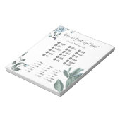 赤ちゃんシャワーゲーム水彩ほこりっぽい青フローラ ノートパッド (回転)