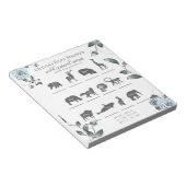 赤ちゃんシャワーゲーム水彩ほこりっぽい青フローラ ノートパッド (アングル)