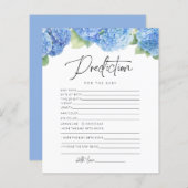 赤ちゃんシャワーゲーム用アジサイ青色予測 (正面/裏面)