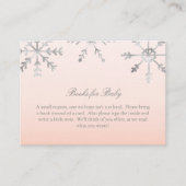 赤ちゃんシャワーゲーム用ピンクのスノーフレーク・ブック エンクロージャーカード (正面)