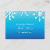 赤ちゃんシャワーゲーム用ブルースノーフレーク・ブック エンクロージャーカード (裏面)