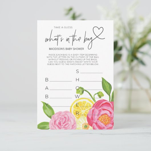 赤ちゃんシャワーゲーム赤ちゃん女の子シャワー好意カード エンクロージャーカード (スタンド正面)