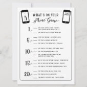 赤ちゃんシャワーゲーム電話ゲームの内容 招待状 (正面)