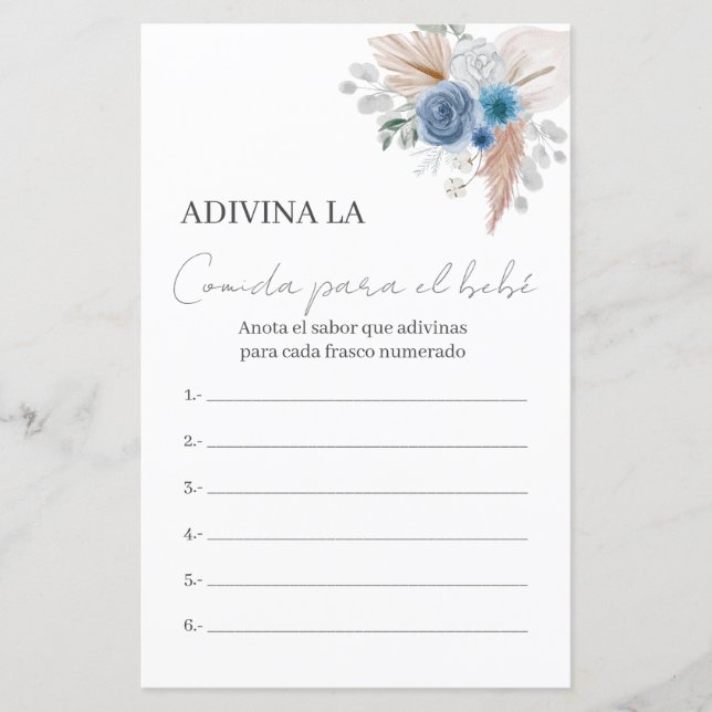 赤ちゃんシャワーゲーム食べ物を推測 (正面)