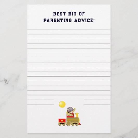 赤ちゃんシャワーゲーム (裏面)