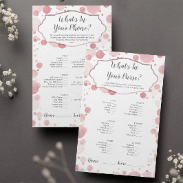 赤ちゃんシャワーゲーム |お使いの電話/財布の中身は？