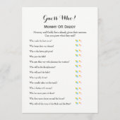 赤ちゃんシャワーゲーム – ベビーと推測の願い アドバイスカード (正面)