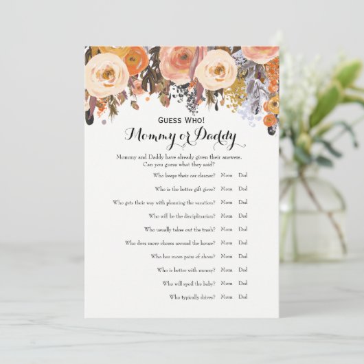 赤ちゃんシャワーゲーム – ベビーと推測の願い 招待状 (スタンド正面)