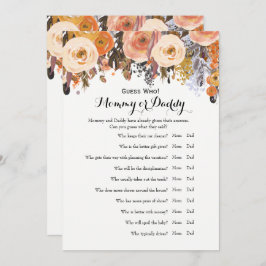 赤ちゃんシャワーゲーム – ベビーと推測の願い 招待状