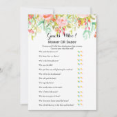 赤ちゃんシャワーゲーム – ベビーと推測の願い 招待状 (正面)