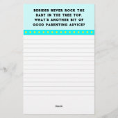 赤ちゃんシャワーゲーム 便箋 (裏面)