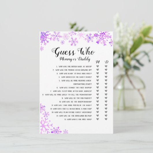 赤ちゃんシャワーゲーム – 誰を推測、ベビーそれは寒い 招待状 (スタンド正面)