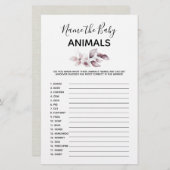 赤ちゃんシャワーゲーム – 赤ちゃん動物に名前を付ける (正面/裏面)