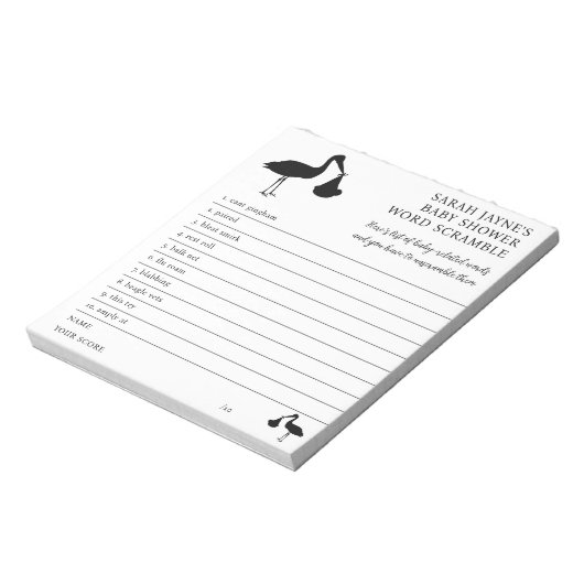 赤ちゃんシャワーゲームDIY単語スクランブル ノートパッド (回転)