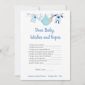 赤ちゃんシャワーゲ親愛ームベビーの願いと希望 招待状 (正面)