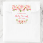 赤ちゃんシャワーコーモモモモモ花白 スクエアシール (バッグ)