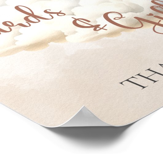 赤ちゃんシャワーサインとギフトが風船を支える ポスター (角)