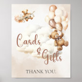 赤ちゃんシャワーサインとギフトが風船を支える ポスター (正面)