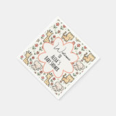 赤ちゃんシャワーサファリ花付き動物 スタンダードカクテルナプキン (角)