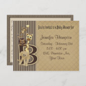 赤ちゃんシャワーサファリinブラウンズ インビテーションポストカード (正面/裏面)