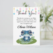 赤ちゃんシャワーサンキューカードカエルテーマカード サンキューカード (スタンド正面)