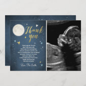 赤ちゃんシャワーサンキューカード愛する月 サンキューカード (正面/裏面)