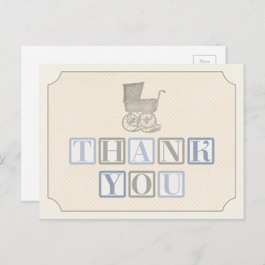 赤ちゃんシャワーサンキューカード感謝していお前はがき ポストカード (正面/裏面)
