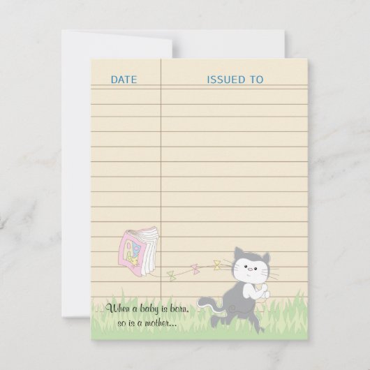 赤ちゃんシャワーサンキューカード、ピンク/ライブラリの構築 サンキューカード (正面)