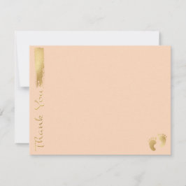 赤ちゃんシャワーサンキューカード, "ピンク/金ゴールド" サンキューカード