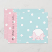 赤ちゃんシャワーサンキューカード、ブルー/ピンクピークーブー サンキューカード (正面/裏面)