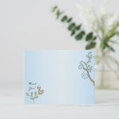 赤ちゃんシャワーサンキューカード、"金ゴールド鳥" サンキューカード (スタンド正面)