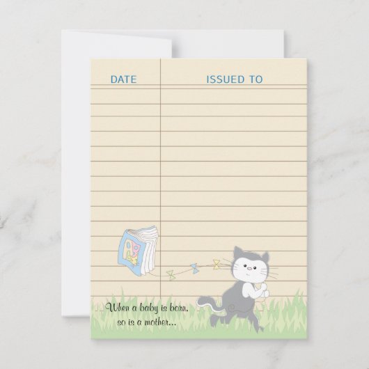 赤ちゃんシャワーサンキューカード、青/ライブラリの構築 サンキューカード (正面)