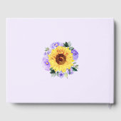 赤ちゃんシャワーサンフラワーパープルパーソナライズされたフローラ ゲストブック (裏面)