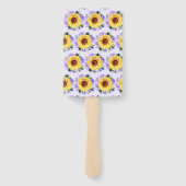 赤ちゃんシャワーサンフラワーパープルパーソナライズされたフローラ ハンドファン (裏面)