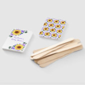 赤ちゃんシャワーサンフラワーパープルパーソナライズされたフローラ ハンドファン (組立なし)